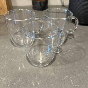 Insulated Clear Glass Mugs - Set of 3 joyjolt brand